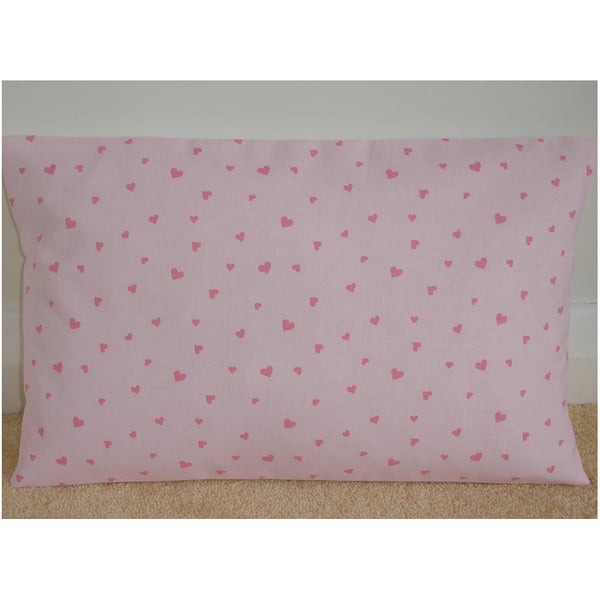 Pink Hearts Cushion Cover Laura Ashley Oblong Bolster Case 16" x 12"