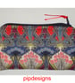 Purse  Art Deco Nouveau Liberty Fabric Ianthe Red Coin Credit Card - Image 1