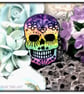 Sugar Skull Brooch, Handmade, multicoloured  - Image 1