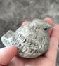 Baby Bird Sculpture, Pearl Green Fledgling Ornament - Image 1