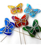 Stained Glass Butterfly Plant Stake Handmade Unique Choice of 5 Colours - Image 4
