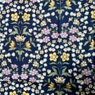 Cottage Retro Blue Floral fabric 70s 60s similar To Albeck Daisy chain