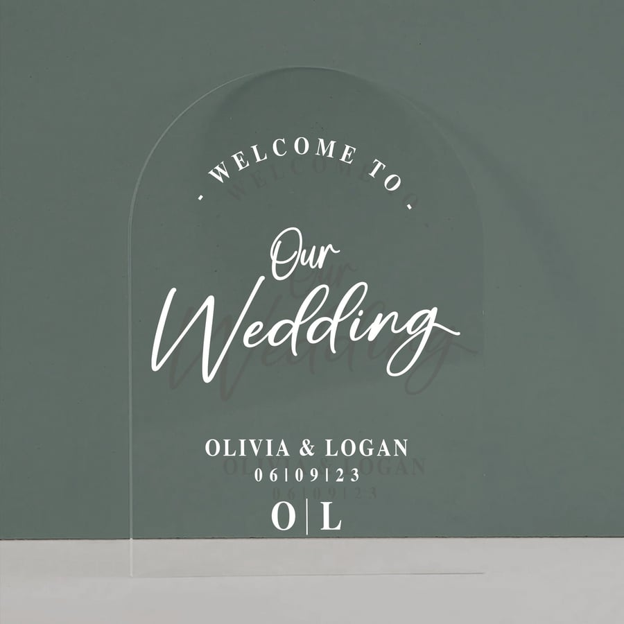 Welcome Wedding Sign - Personalised Modern Welcome Sticker Decal For DIY Wedding