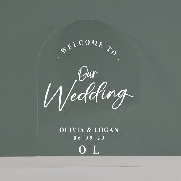 Welcome Wedding Sign - Personalised Modern Welcome Sticker Decal For DIY Wedding