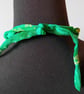 Green and Gold Silk Sari Fabric Bead Necklace - Image 5