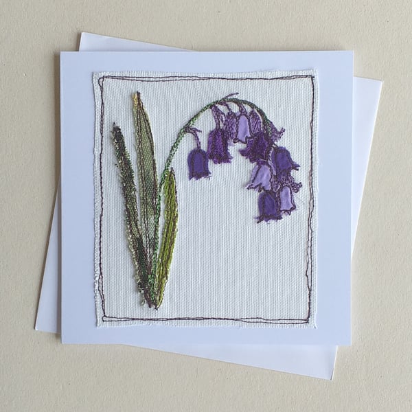 Embroidered Bluebell Card