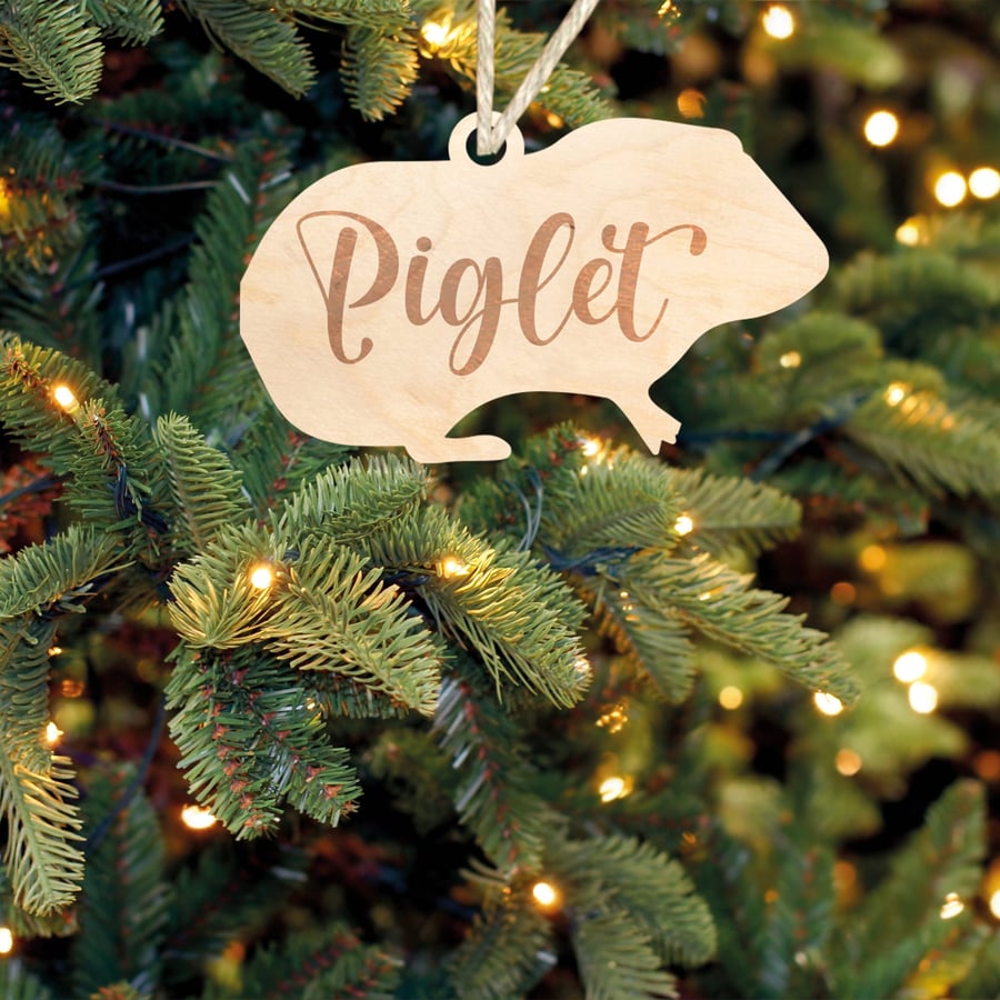 Guinea pig Gift Tag Personalised Name Christmas Bauble Name Christmas Ornament