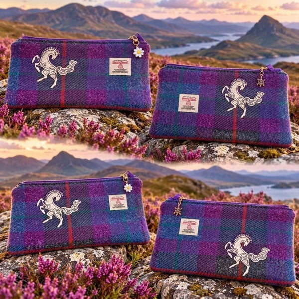 Harris Tweed purse with unicorn