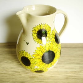 Large Jug - Sunflower and Bees