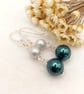 Pearl Earrings - Iridescent Pearl & Crystal Dangle Earrings - Swarovski Pearls 