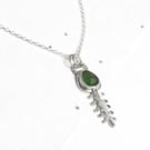 Cut out leaf emerald necklace