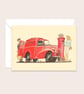 Post Office Van Greetings Card: Hand Drawn Art Card  (323)
