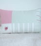 Tempur Travel Pillow Cover Pink Gingham Floral 16"x10" 16x10 70s Lightweight