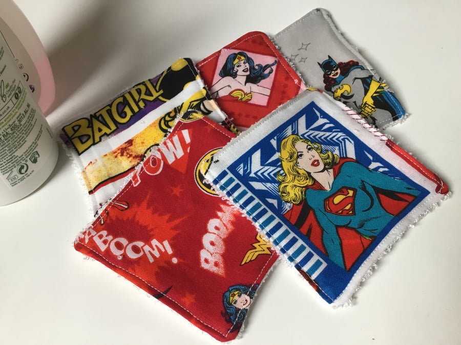 Face wipes - Superheroes. Set of beautifully soft, cotton and bamboo face wipes