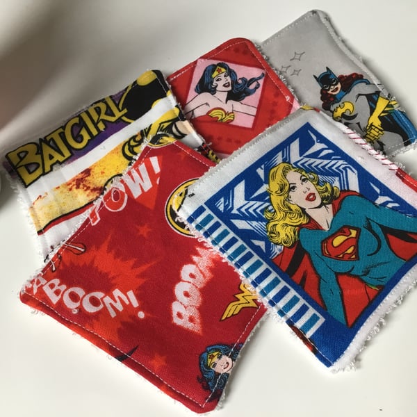Face wipes - Superheroes. Set of beautifully soft, cotton and bamboo face wipes