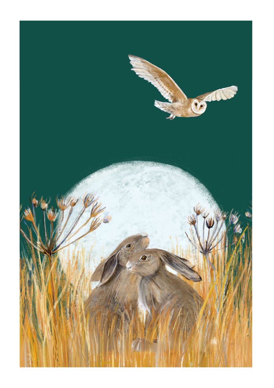 Hare Art print A5 A4 