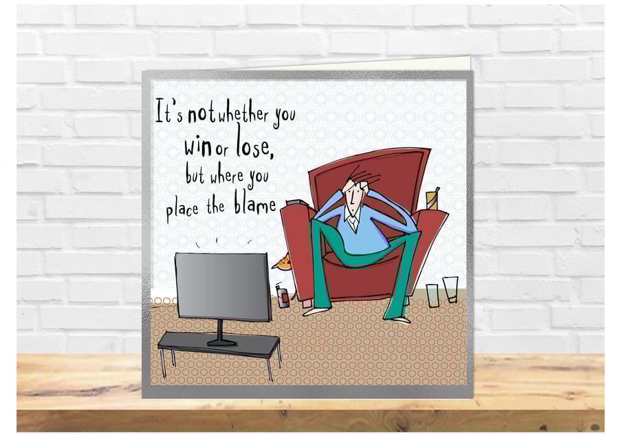 Funny Cartoon Bloke football birthday card