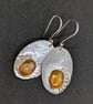 Handcrafted sterling silver earrings with sun stones - Image 3