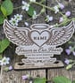 In Loving memory Mum Dad grave memorial wings plaque remembrance tribute