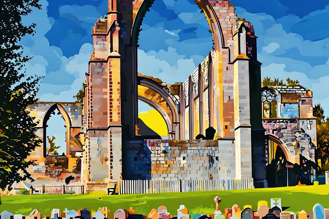 A4 Print Bolton Abbey Ruins Yorkshire 