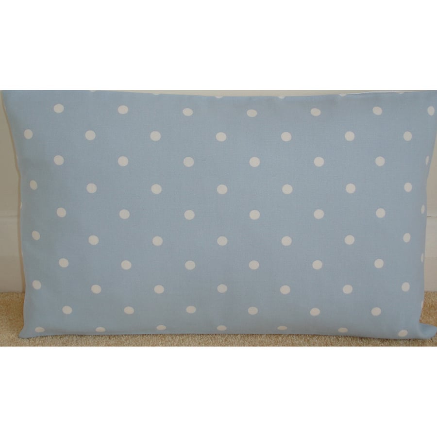 Tempur Travel Pillow Cover SMALL Polka Dots Blue Spots 16x10 