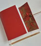 Red Leather Marble Notebook, Journal or sketchbook, A6 Summer Seconds - Image 1