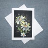 hand painted original art daisy greetings card ( ref F 402.K1 )