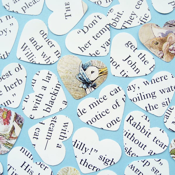 500 Beatrix Potter Heart Confetti - Baby Shower, Birthday Party, Christening 