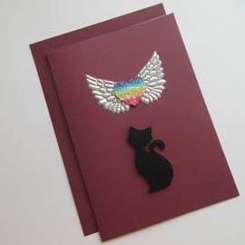 Cat Pet Loss Sympathy Condolences Greetings Card Rainbow Bridge