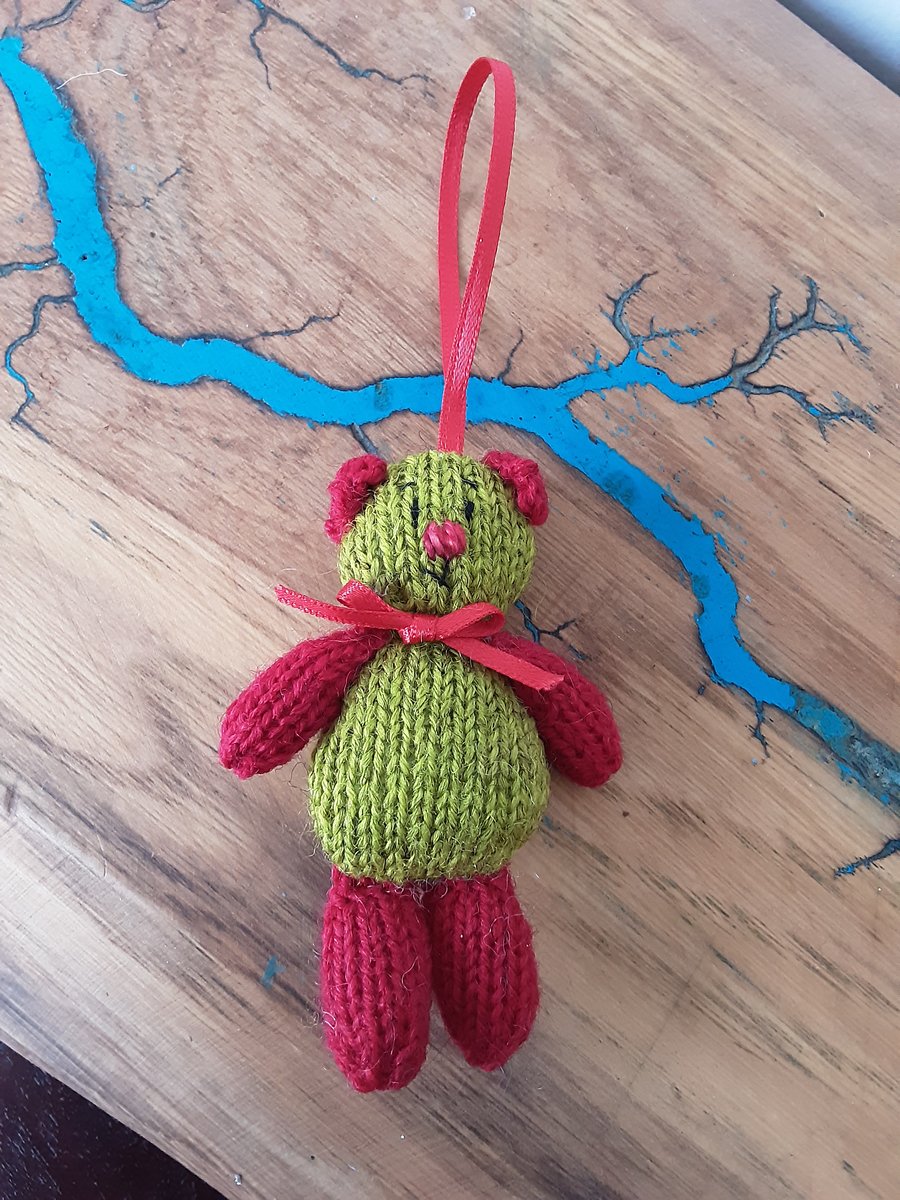Hand knitted mini bear