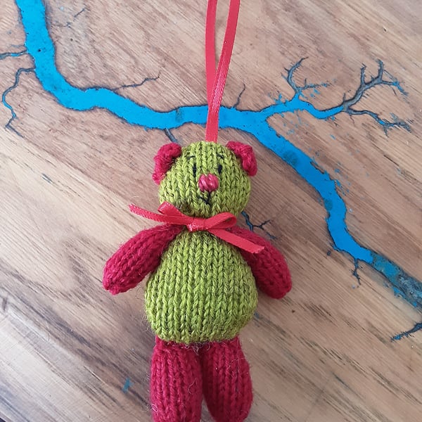 Hand knitted mini bear