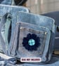 Deep Blue Flower, Daisy Brooch, Flower Badge - Image 4