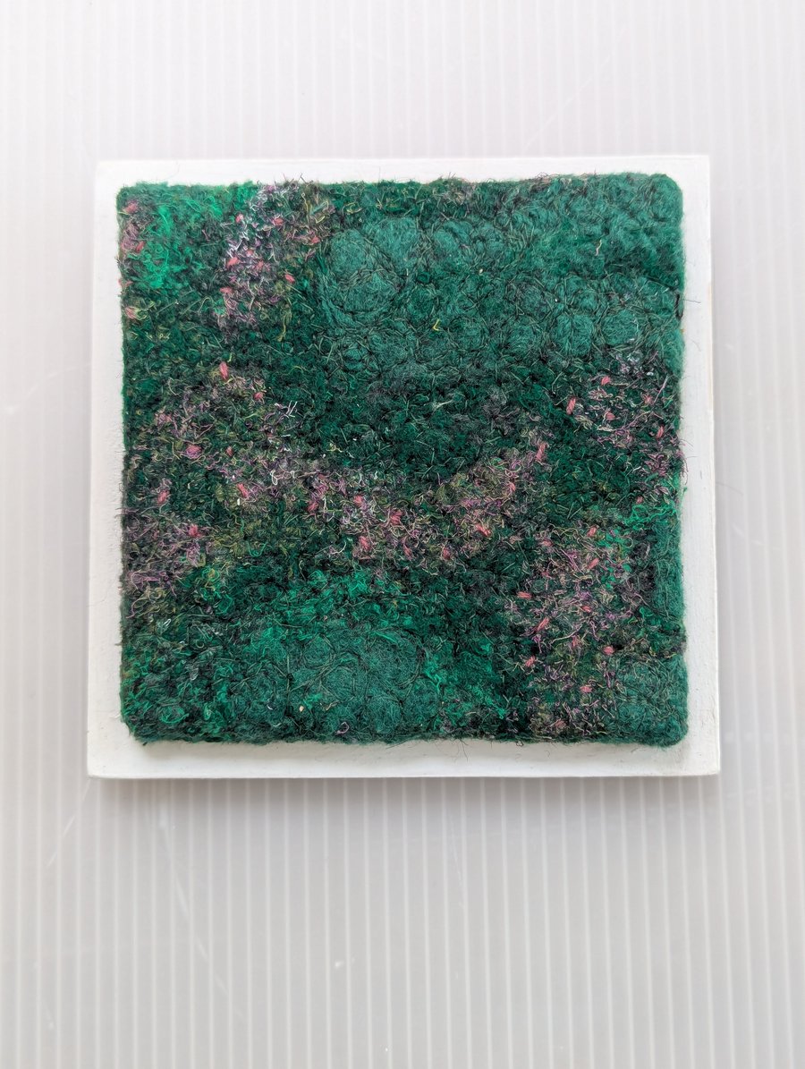 Green nature inspired Textile Art - FRAMED