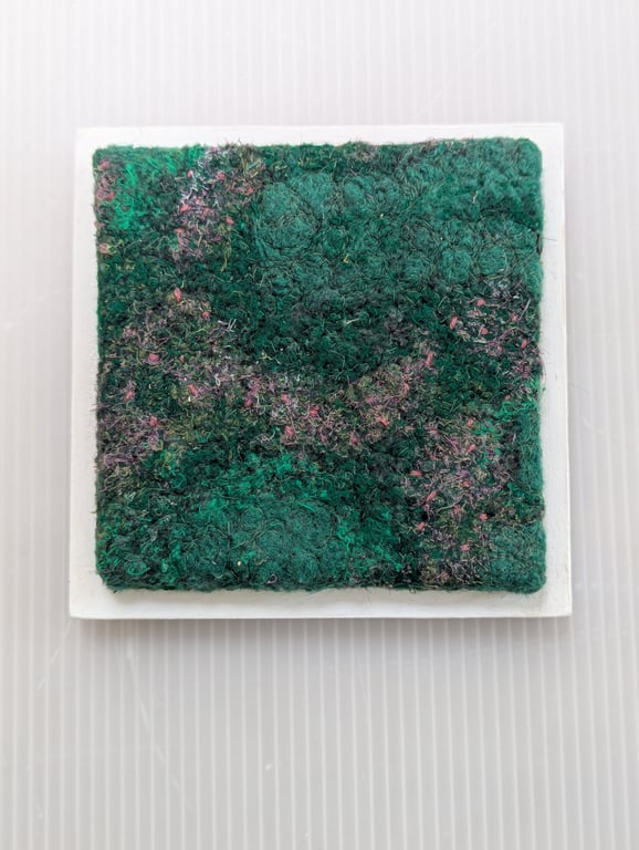 Green nature inspired Textile Art - FRAMED