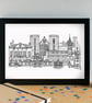 Ripon Landmarks Skyline Art Print - Image 2
