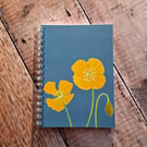 Yellow Welsh Poppy Wire Bound Notebook