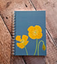 Yellow Welsh Poppy Wire Bound Notebook - Image 1