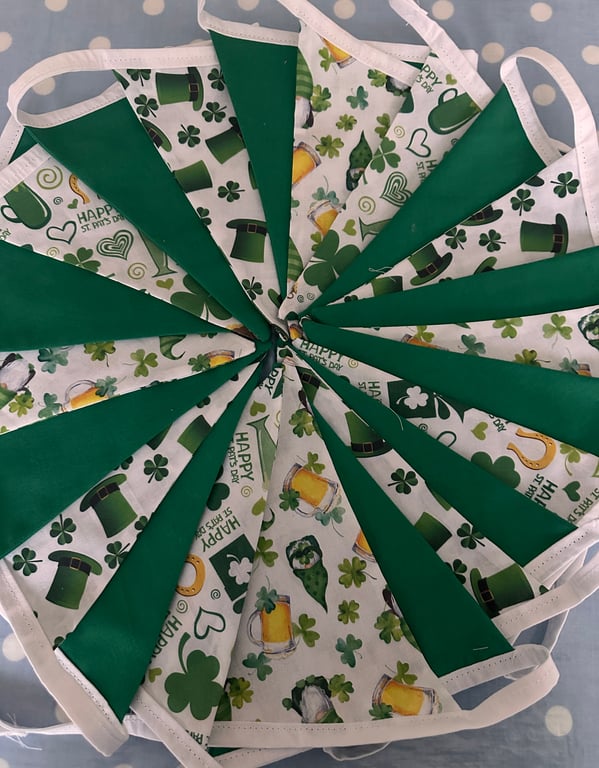 St Patrick’s Day Bunting, Cotton Fabric Bunting