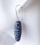 Embers - Single Sterling Silver and Weathered Agate Earring 