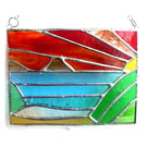 Sea View Panel Stained Glass Picture Landscape Sunset 007