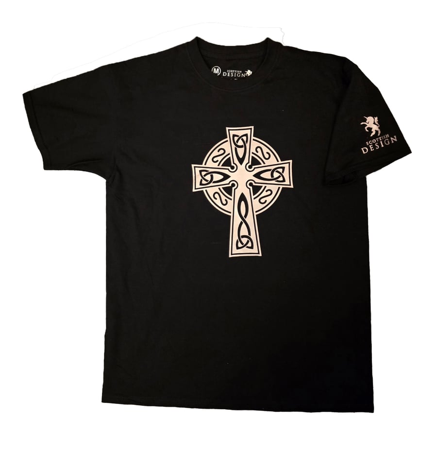 Celtic Cross T-Shirt – Golden Heritage Design – Spiritual Gift for Him or Her