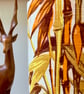 Oriental Bamboo Yellow Orange 50s 60s Barkcloth vintage fabric Lampshade  - Image 4