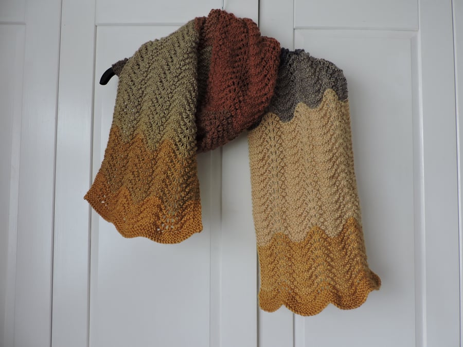 Knitted Scarf Autumn Colours