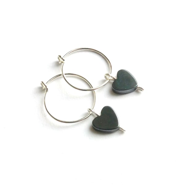Haematite Heart Bead Earrings 