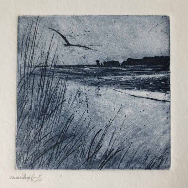 Summers evening beach etching no.9 of 65