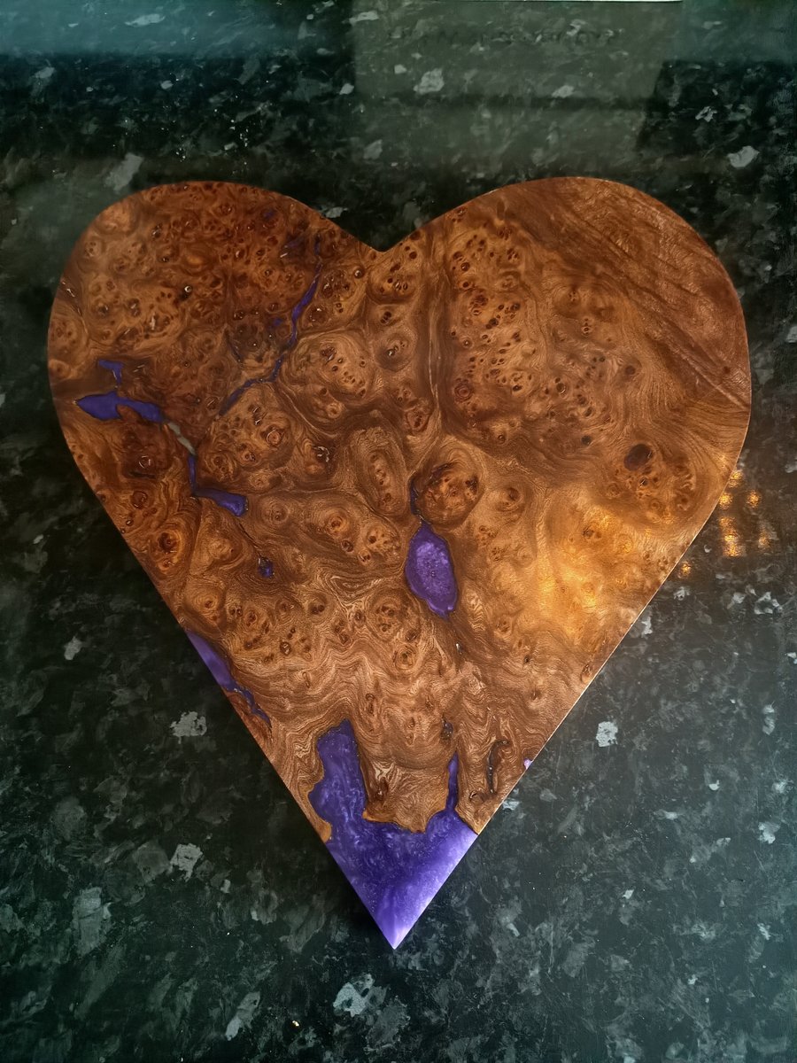 wooden love heart chopping board 