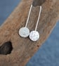 Textured silver threader drop earrings, simple dangle earrings - Image 7