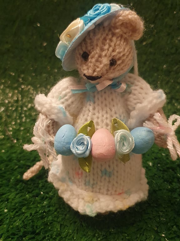 Hand Knitted Easter Mouse- Dotty