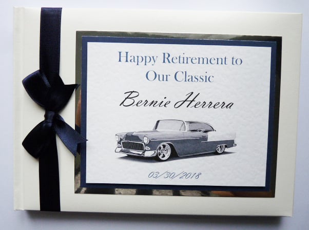 Vintage car birthday guest book, men anniversary guest book, gift