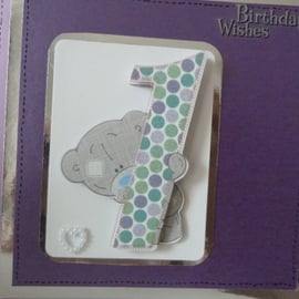 Childs 1st Birthday Card personalised